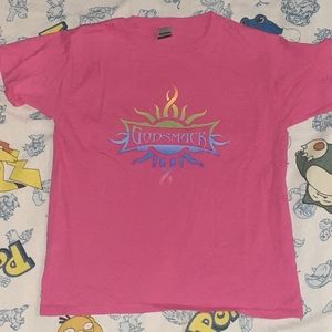 Godsmack Crop Top Pink Shirt Ladies Rock Metal Band